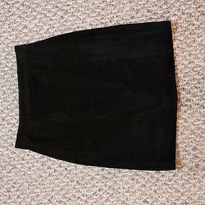 Black leather/ suede skirt